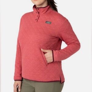 Eddie Bauer Quilted Cowl Neck Sweater in Red